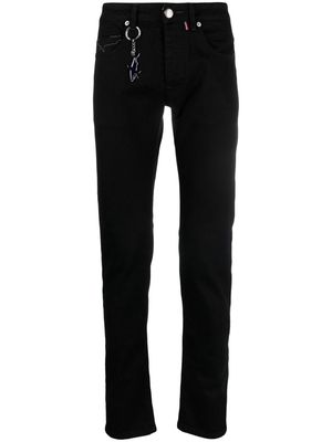 Paul & Shark logo-embroidered mid-rise slim-fit jeans - Black