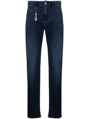 Paul & Shark logo-embroidered mid-rise slim-fit jeans - Blue