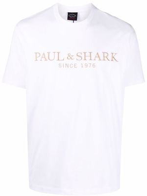 Paul & Shark logo-embroidered organic cotton T-shirt - White