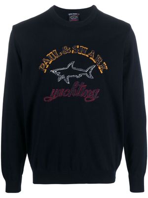 Paul & Shark logo-embroidered wool jumper - Blue
