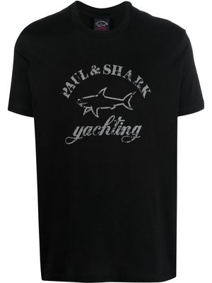 Paul & Shark logo graphic t-shirt - 011 BLACK