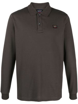 Paul & Shark logo-patch cotton polo shirt - Grey
