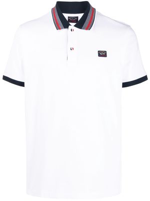 Paul & Shark logo-patch cotton polo shirt - White