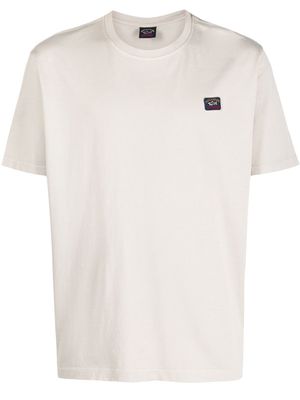 Paul & Shark logo-patch cotton T-shirt - Neutrals