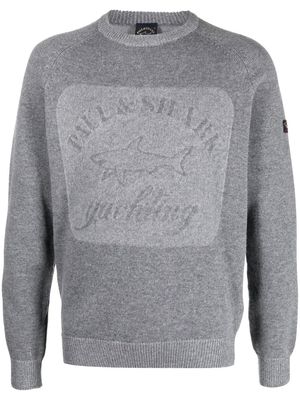 Paul & Shark logo-patch detail knit jumper - Grey