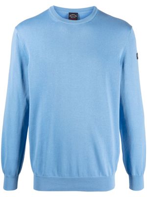 Paul & Shark logo-patch knitted sweatshirt - Blue