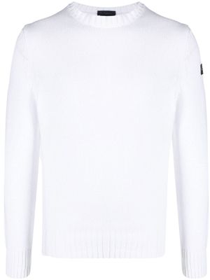 Paul & Shark logo-patch organic-cotton jumper - White