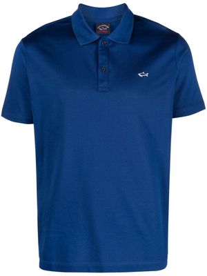 Paul & Shark logo-patch organic-cotton polo shirt - Blue