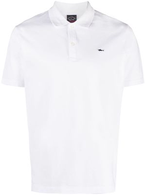 Paul & Shark logo-patch organic-cotton polo shirt - White