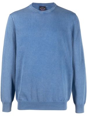 Paul & Shark logo-patch organic-cotton sweatshirt - Blue