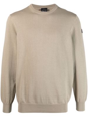 Paul & Shark logo-patch organic-cotton sweatshirt - Neutrals