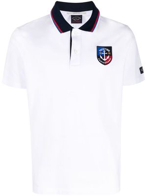 Paul & Shark logo-patch short-sleeve polo shirt - White