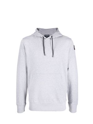 Paul & Shark logo-patch sleeve hoodie - Grey