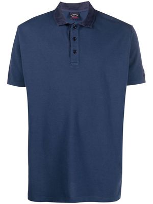 Paul & Shark logo-patch sleeve polo shirt - Blue