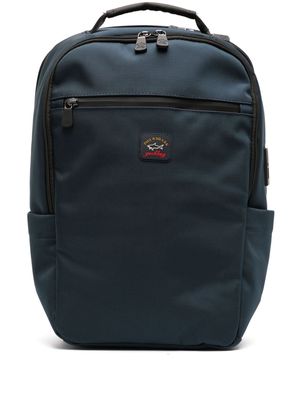 Paul & Shark logo-patch textured backpack - Blue