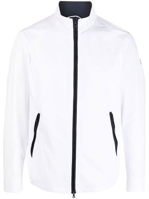 Paul & Shark logo-patch zip-up jacket - White