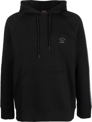 Paul & Shark logo-print cotton-blend hoodie - Black