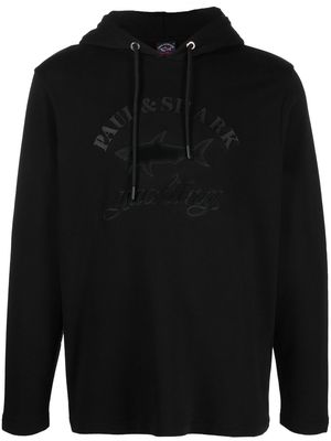Paul & Shark logo print cotton-jersey sweatshirt - Black