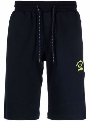 Paul & Shark logo-print cotton track shorts - Blue