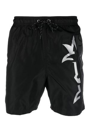 Paul & Shark logo-print drawstring swim shorts - Black