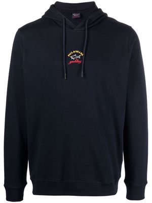 Paul & Shark logo print hoodie - Blue