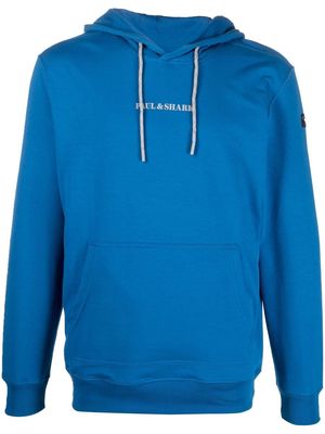 Paul & Shark logo-print long-sleeve hoodie - Blue