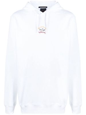 Paul & Shark logo-print long-sleeve hoodie - White