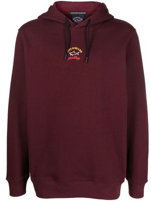 Paul & Shark logo-print long-sleeved hoodie - Red