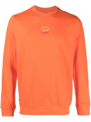 Paul & Shark logo-print organic-cotton sweater - Orange