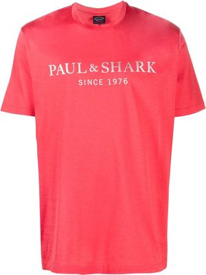 Paul & Shark logo-print organic cotton T-shirt - Red