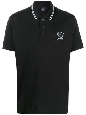 Paul & Shark logo-print short-sleeve polo shirt - Black