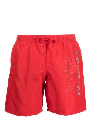 Paul & Shark logo-print swim shorts - Red