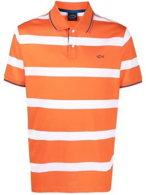 Paul & Shark organic cotton stripe-pattern polo shirt - Orange
