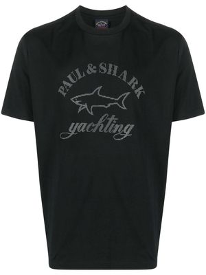 Paul & Shark reflective logo-print short-sleeve T-shirt - Black
