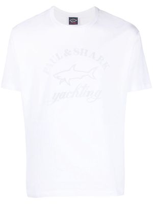 Paul & Shark reflective logo-print short-sleeve T-shirt - White