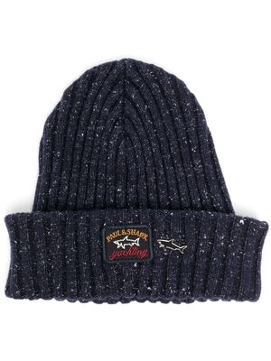 Paul & Shark ribbed beanie hat - Blue