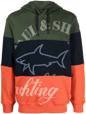 Paul & Shark Save The Sea colour-block hoodie - Green