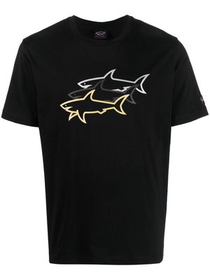 Paul & Shark shark-print cotton T-Shirt - Black