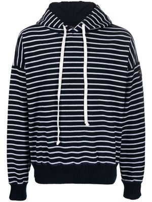 Paul & Shark stripe-print long-sleeve hoodie - Blue
