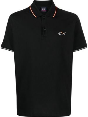 Paul & Shark striped-trim polo shirt - Black