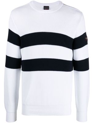 Paul & Shark stripes long-sleeved sweatshirt - White