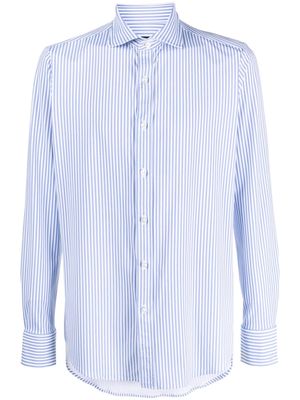 Paul & Shark vertical-stripe pattern two-tone shirt - Blue