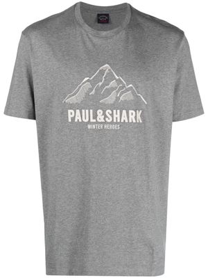 Paul & Shark Winter Heroes-embroidered cotton T-shirt - Grey