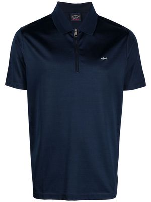 Paul & Shark zip-fastening organic-cotton polo shirt - Blue