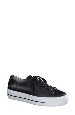 Paul Green Bixby Platform Sneaker in Black Leather