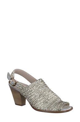 Paul Green Lovely Woven Leather Sandal in Metallic Woven Antic Mineral