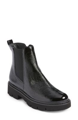 Paul Green Nicki Chelsea Boot in Black Crinkled Patent