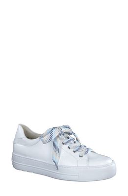 Paul Green River Platform Sneaker in White Crinkled Patent Combo
