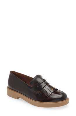 Paul Green Stacy Kiltie Penny Loafer in Bark Brushed Leather