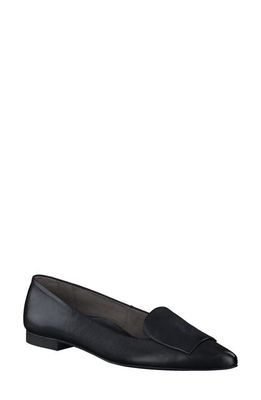 Paul Green Teddy Pointed Toe Flat in Black Leather